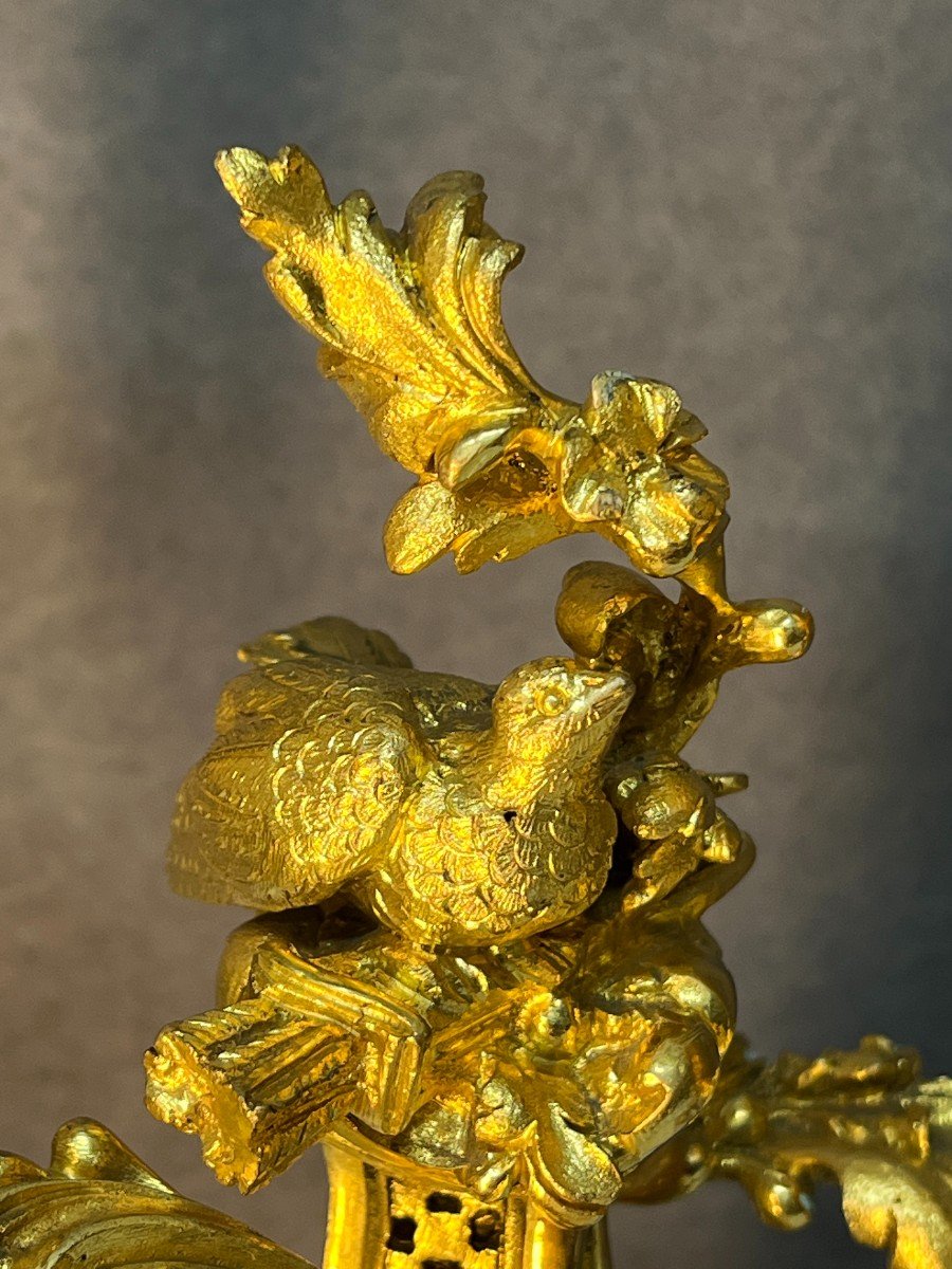 Superb Pair Of Candelabra Candlesticks Candlesticks In Mercury-gilt Bronze 19th Century-photo-2
