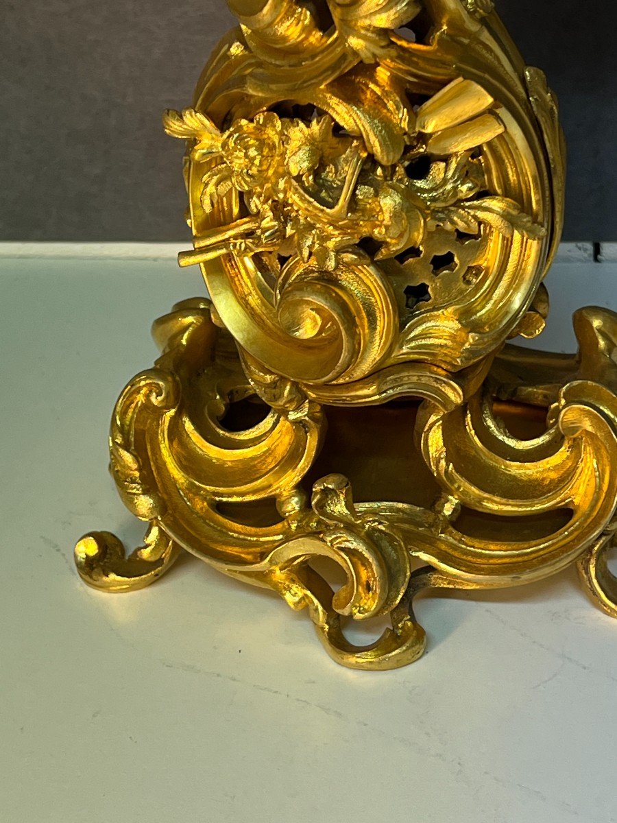 Superb Pair Of Candelabra Candlesticks Candlesticks In Mercury-gilt Bronze 19th Century-photo-5