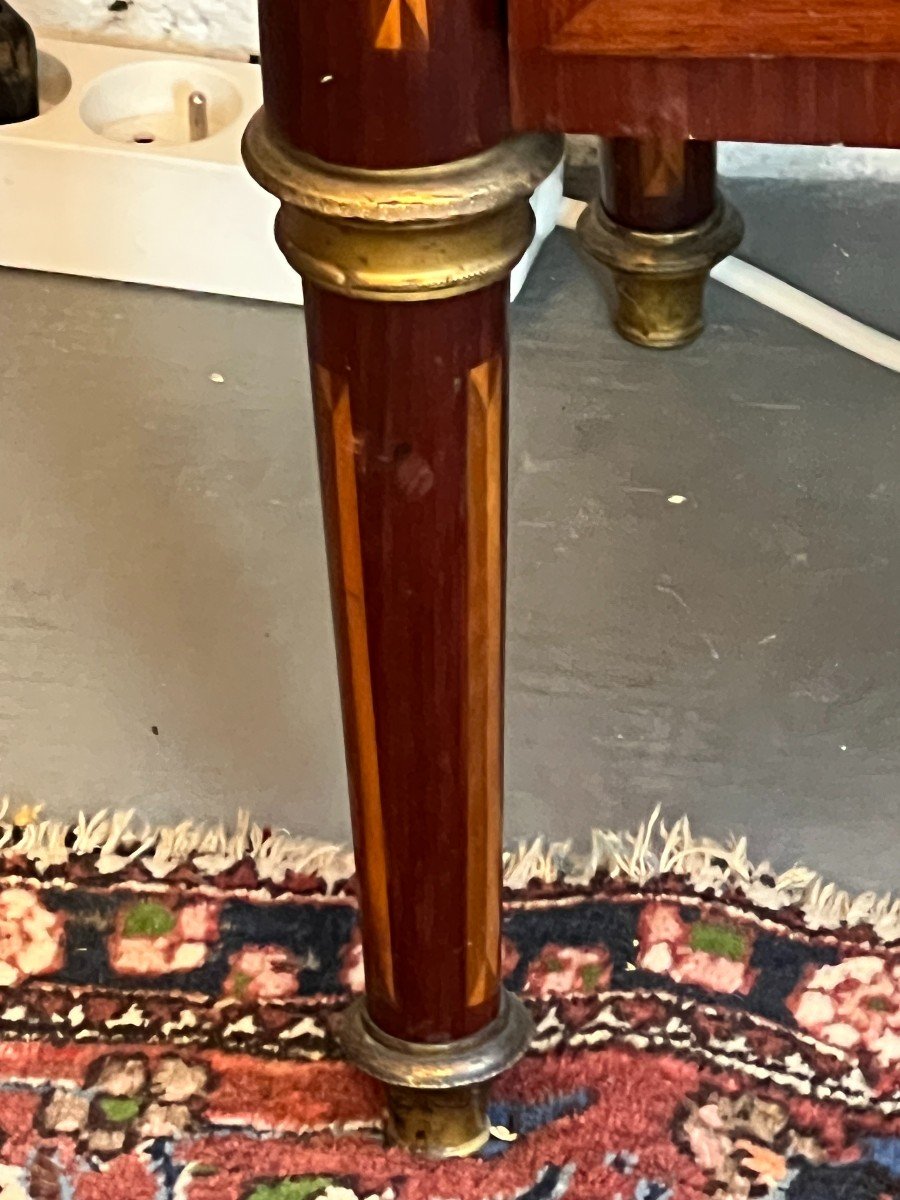 Vitrine De Style Louis XVI En Plaquage De Marqueterie De Filets à La Grecques, époque XIXe  -photo-2