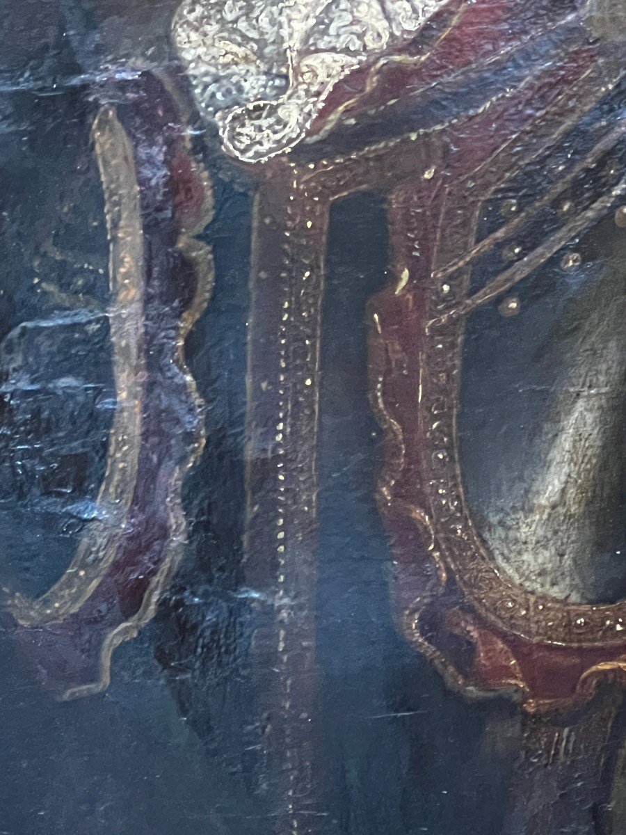 Tableau Représentant François-henri De Montmorency-bouteville, Duc De Piney-luxembourg XIXe-photo-1