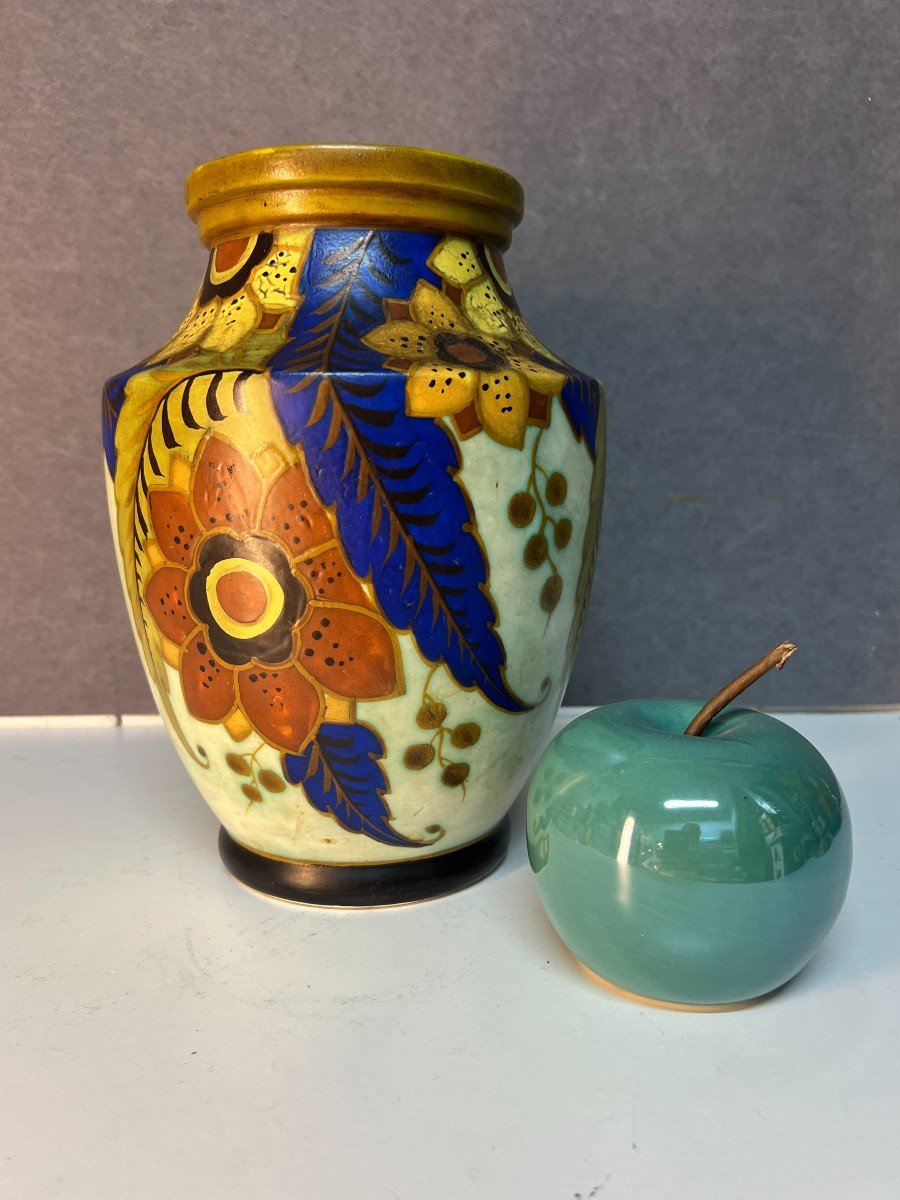 Ceramic Vase By Kéramis With Floral Decor From The 1930s/40s-photo-2