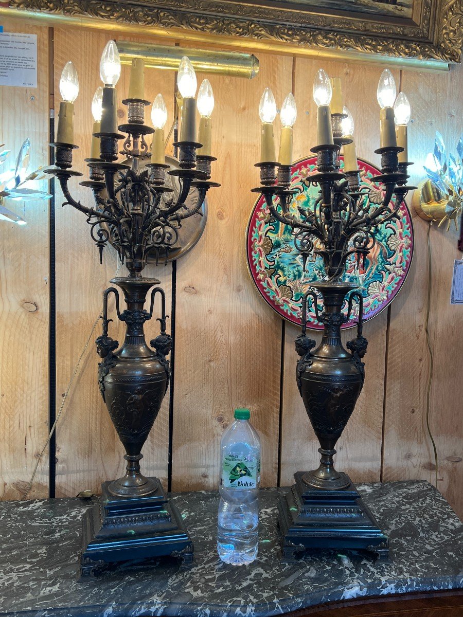 Imposing Fireplace Trim Signed By Mathurin Moreau In Bronze 19th Century-photo-4