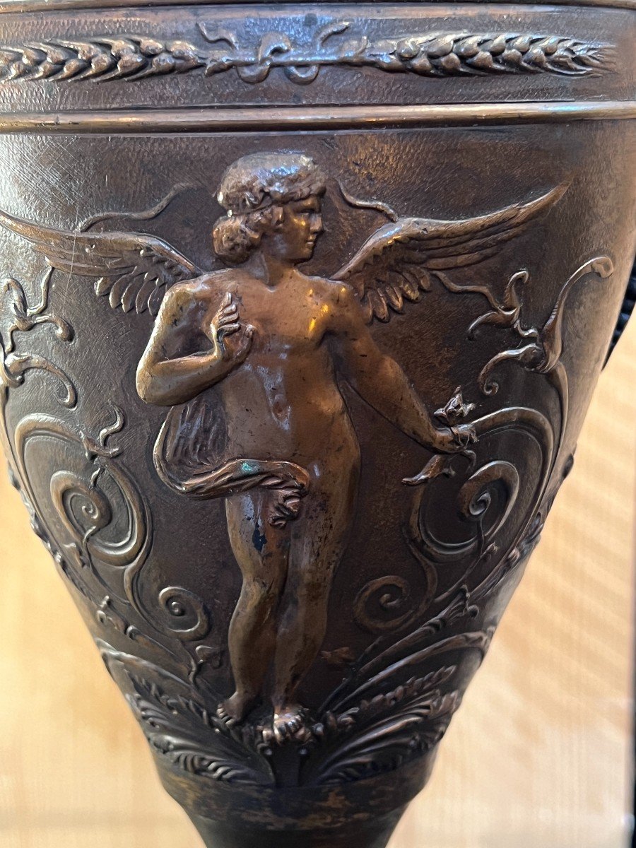 Imposing Fireplace Trim Signed By Mathurin Moreau In Bronze 19th Century-photo-6