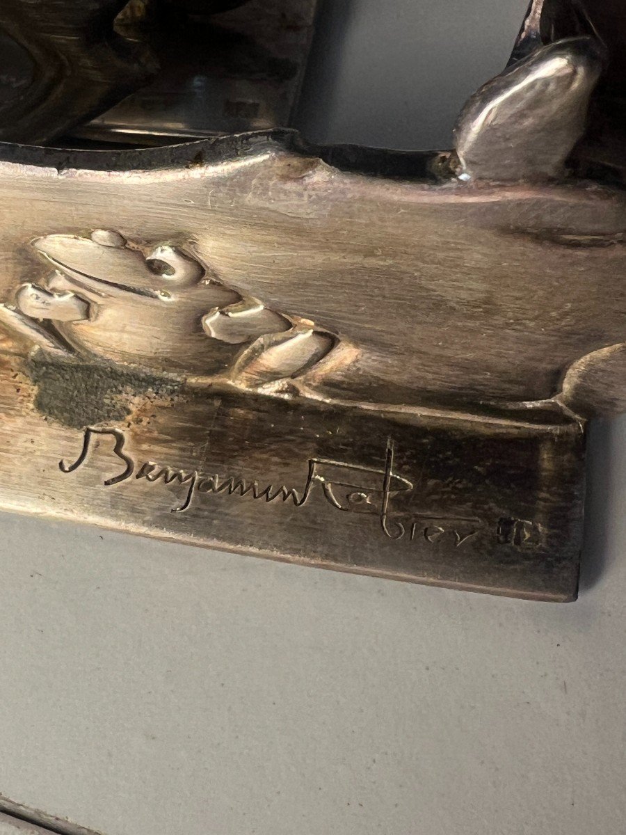 12 Silver Metal Knife Holder "la Fontaine's Fables" By Benjamin Rabier And Dilecta-photo-5