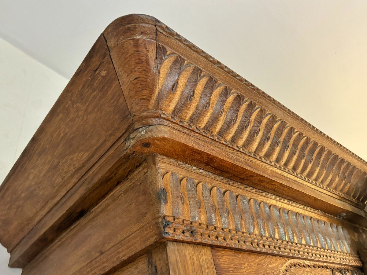 Norman Wedding Armoire From Montebourg, Richly Carved, Early 19th Century No. 2-photo-8