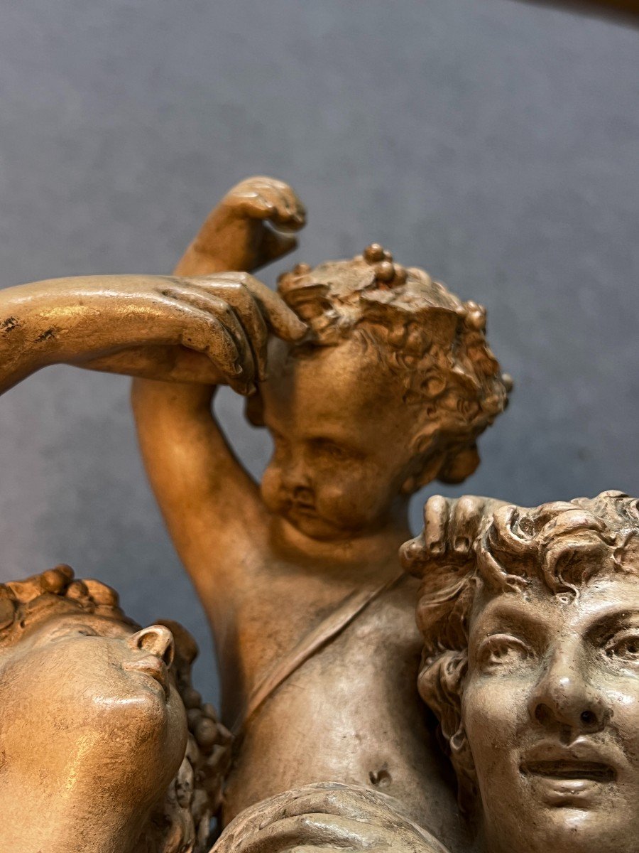 Clodion Sculpture, The Triumph Of Bacchus, 19th Century Terracotta, Height 54 Cm, Very Good Condition-photo-1