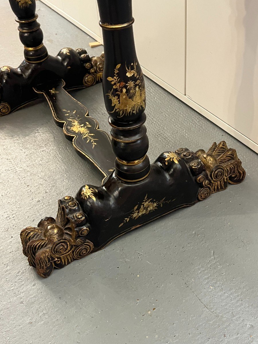 Chinese Lacquer Work Table, 19th Century, "patent" Stamp-photo-1