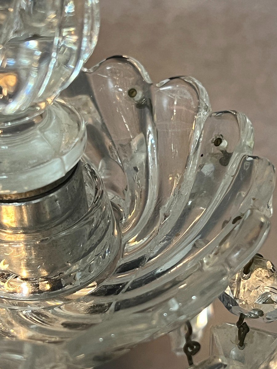 Importante Paire De Candélabres Chandeliers En Cristal De Baccarat 56 Cm-photo-4