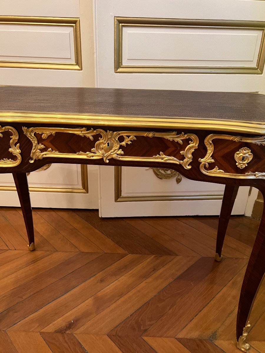 Paul Sormani, Stamped Lady's Desk, Violet Wood Marquetry, 19th Century -photo-4
