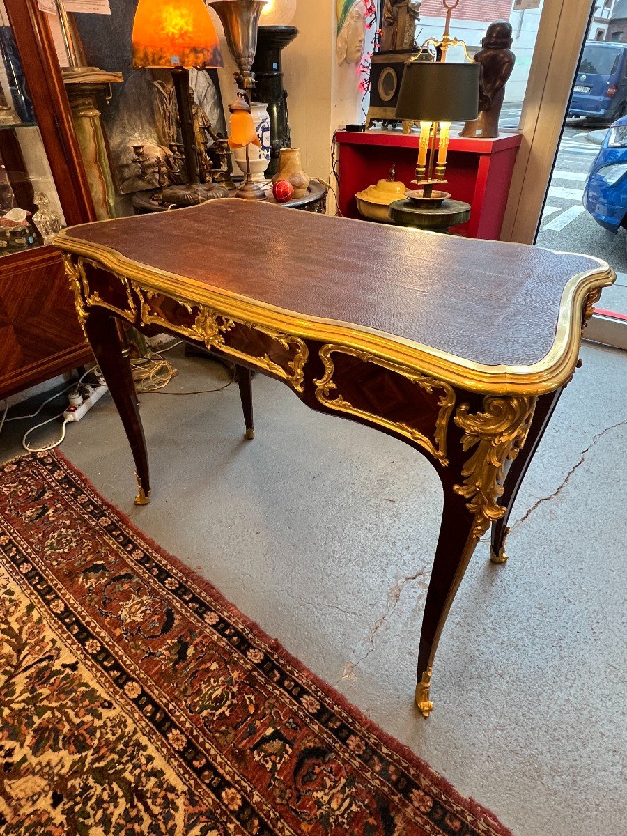 Paul Sormani, Stamped Lady's Desk, Violet Wood Marquetry, 19th Century -photo-8