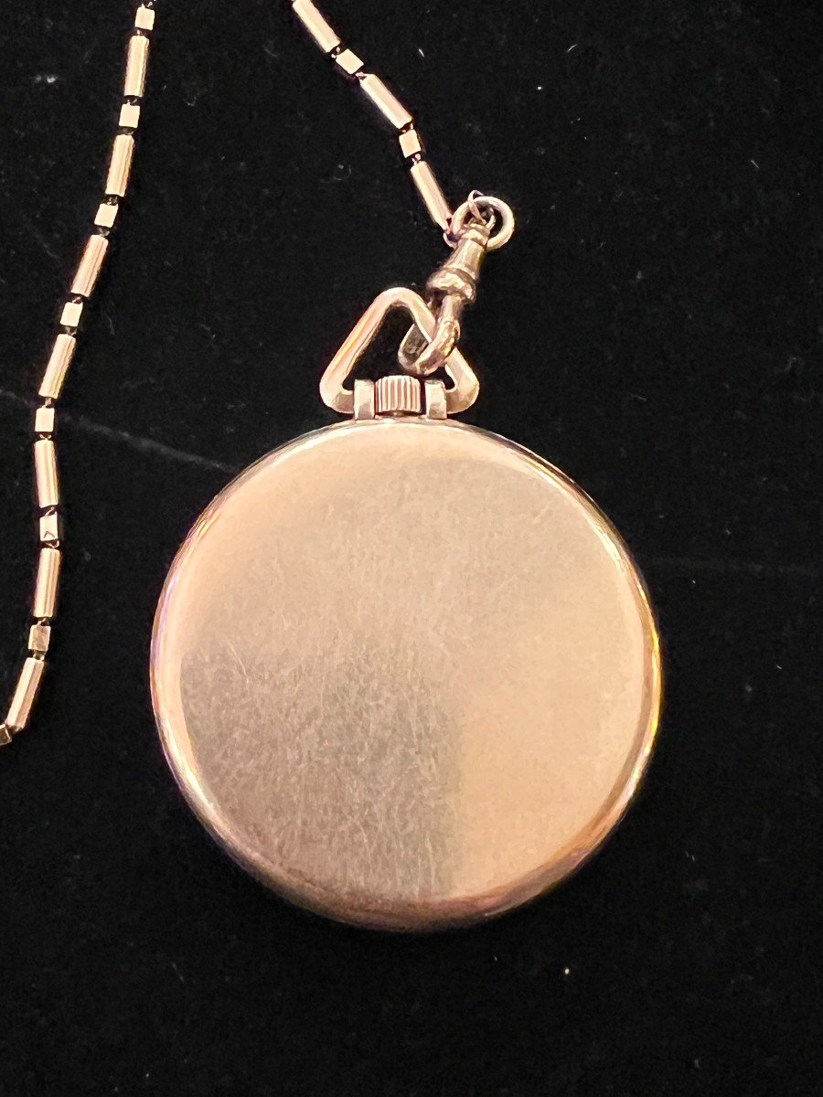 Jaeger Lecoultre, Men's Pocket Watch With 18 Carat Gold Chain-photo-5