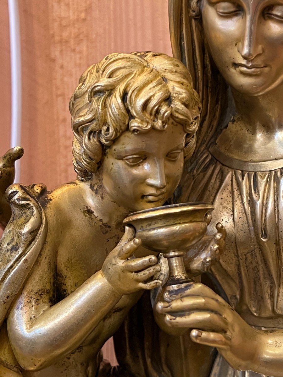 Magnificent And Important Restoration Period Clock, Early 19th Century, Gilded Bronze, 52 Cm-photo-4