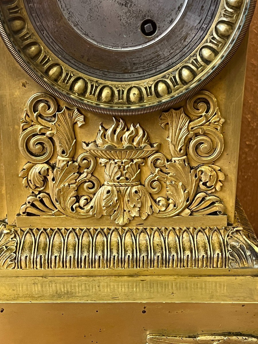 Magnificent And Important Restoration Period Clock, Early 19th Century, Gilded Bronze, 52 Cm-photo-6