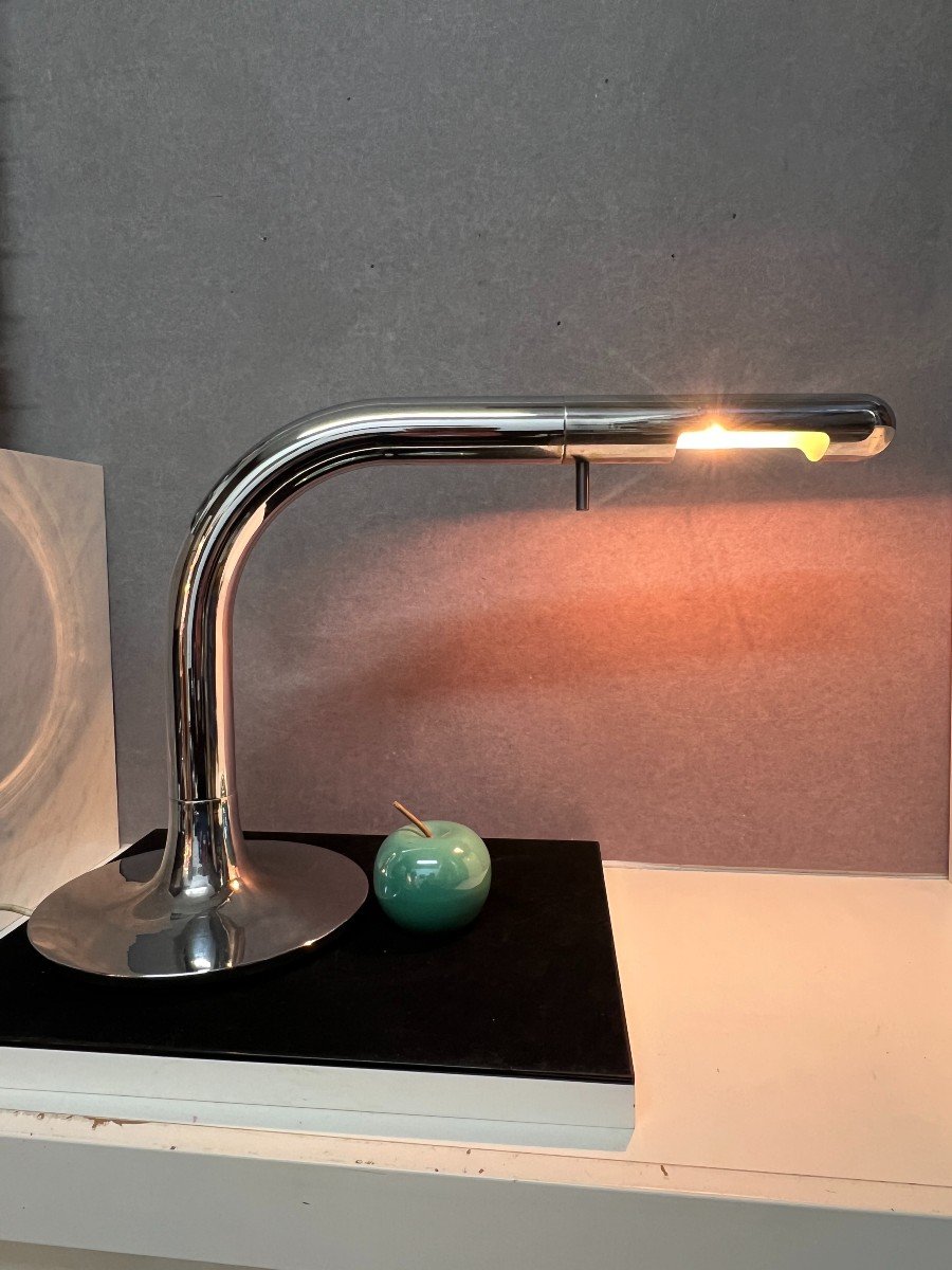 Rare Lampe De Table Ou De Bureau F231 Desk Lamp, Conçue Par Etienne Fermigier En 1971-photo-5