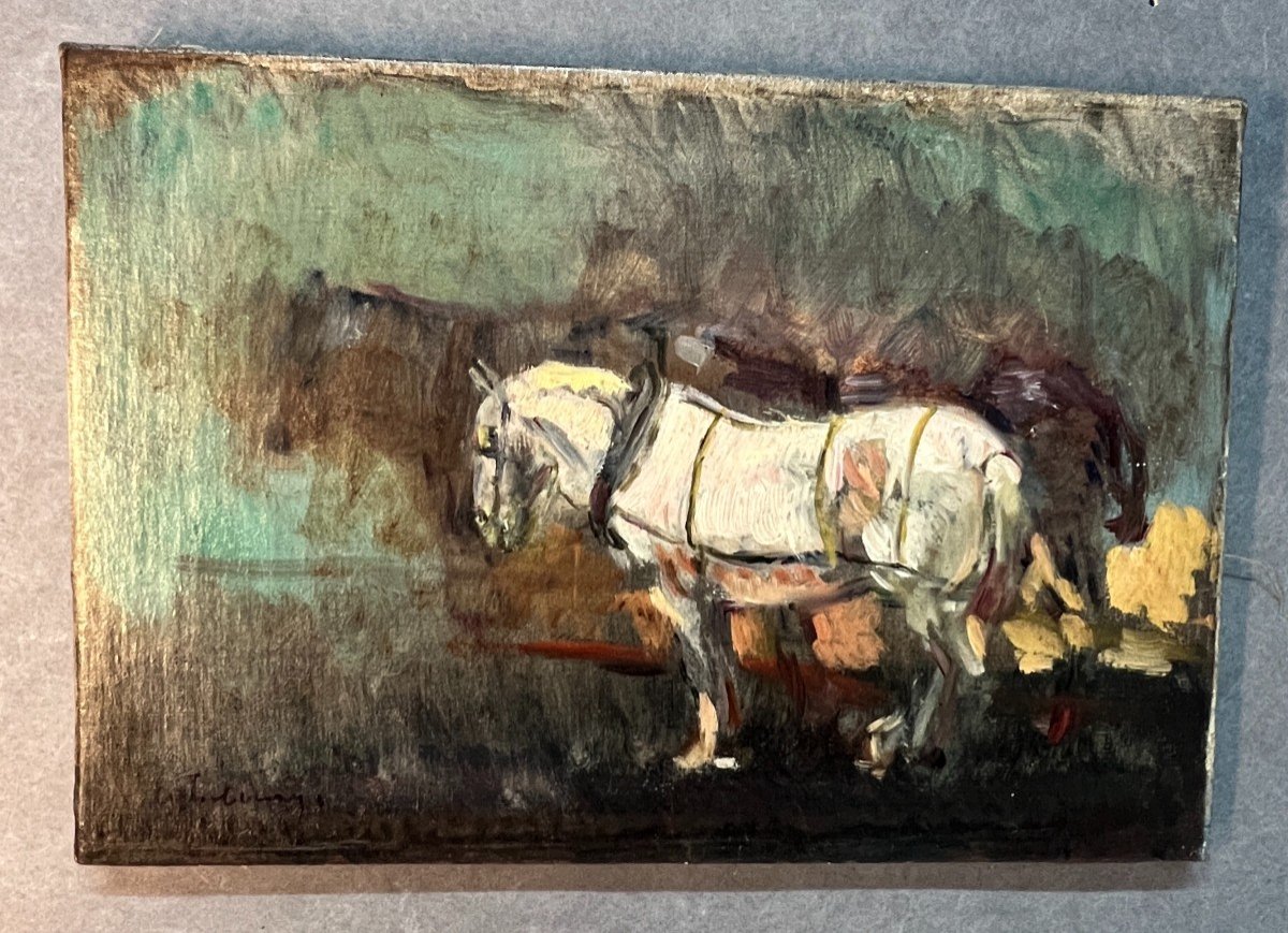 Etude d'Attelage, Hst Signé De Albert Marie Lebourg 1849-1928, Daté Vers 1892