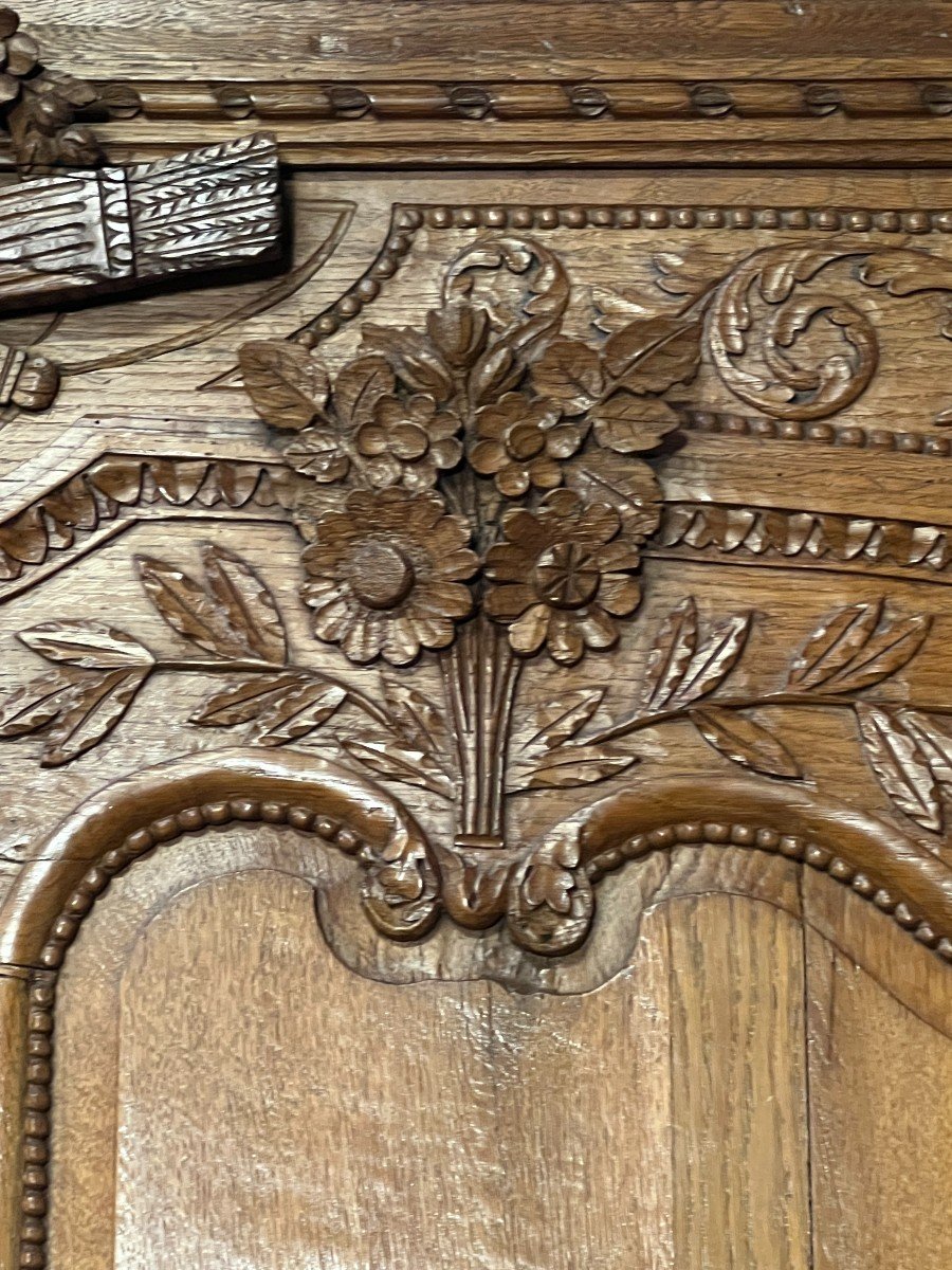 Armoire De Mariage Normande En Chêne Clair, époque XIXe, Bel état, H 244 Cm-photo-1