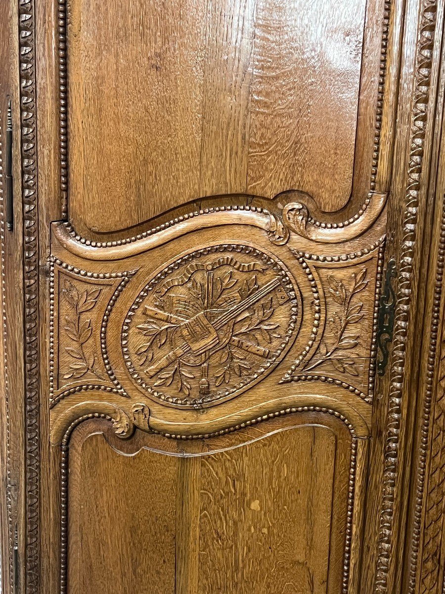 Armoire De Mariage Normande En Chêne Clair, époque XIXe, Bel état, H 244 Cm-photo-4