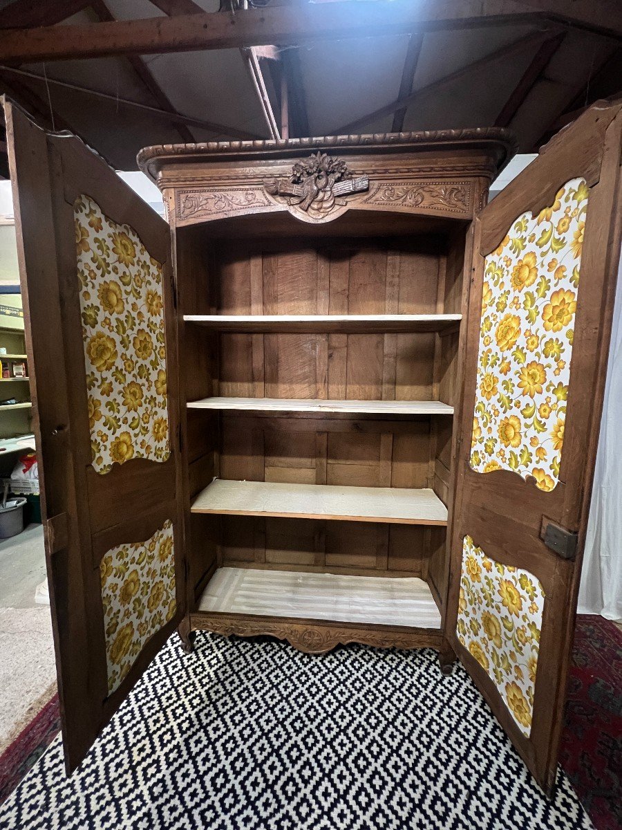 Armoire De Mariage Normande En Chêne Clair, époque XIXe, Bel état, H 244 Cm-photo-8
