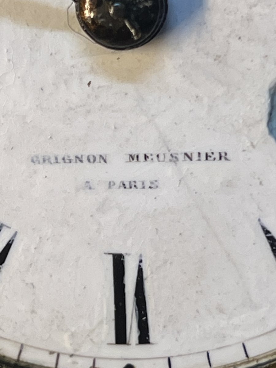 Pendule Romantique En Porcelaine Et Biscuit, Marquis Et Marquise à La Fontaine, XIXe Siècle-photo-3