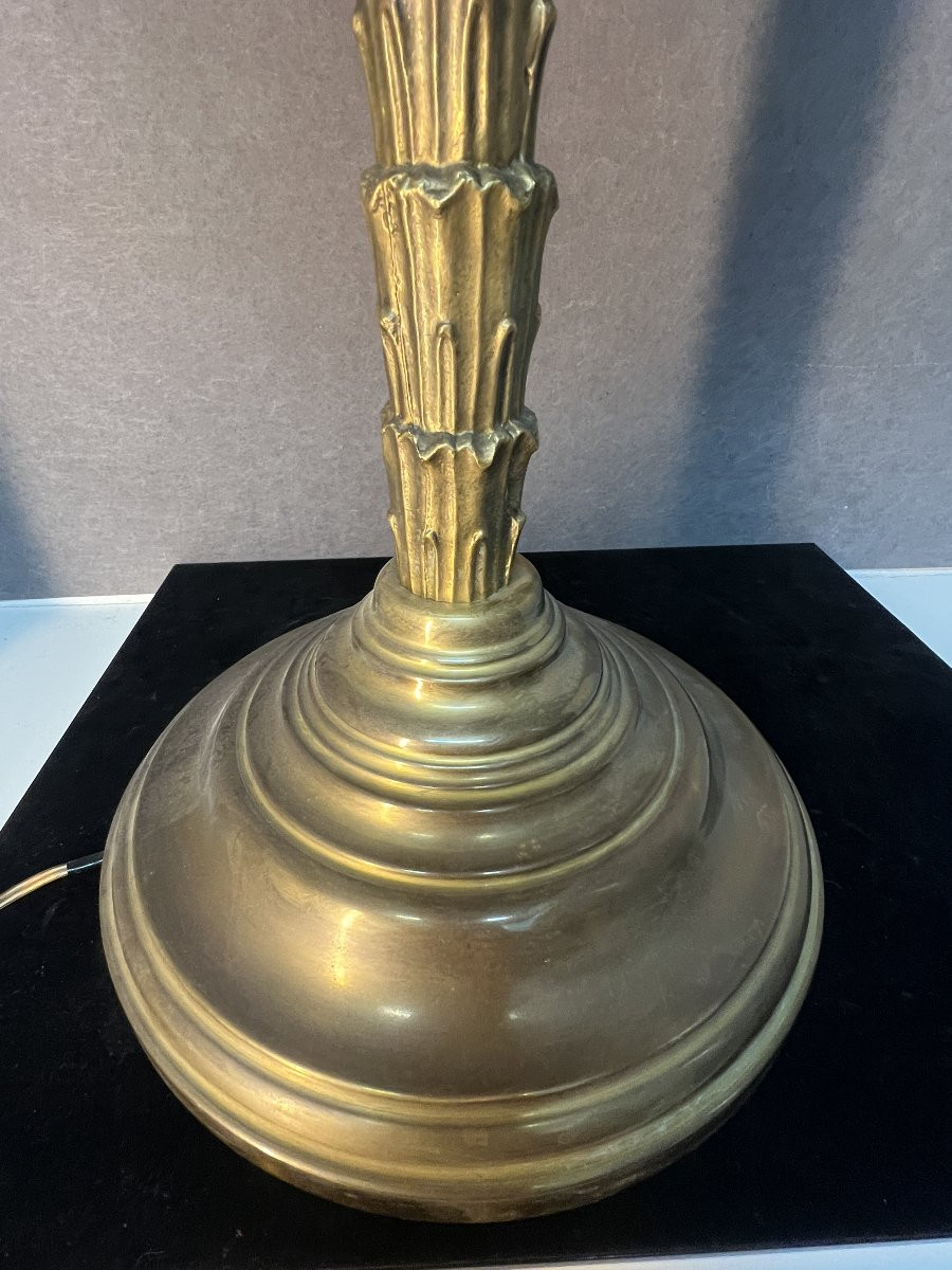 Palm Tree Lamp In The Style Of Maison Charles, Bronze And Brass, 20th Century Design-photo-5