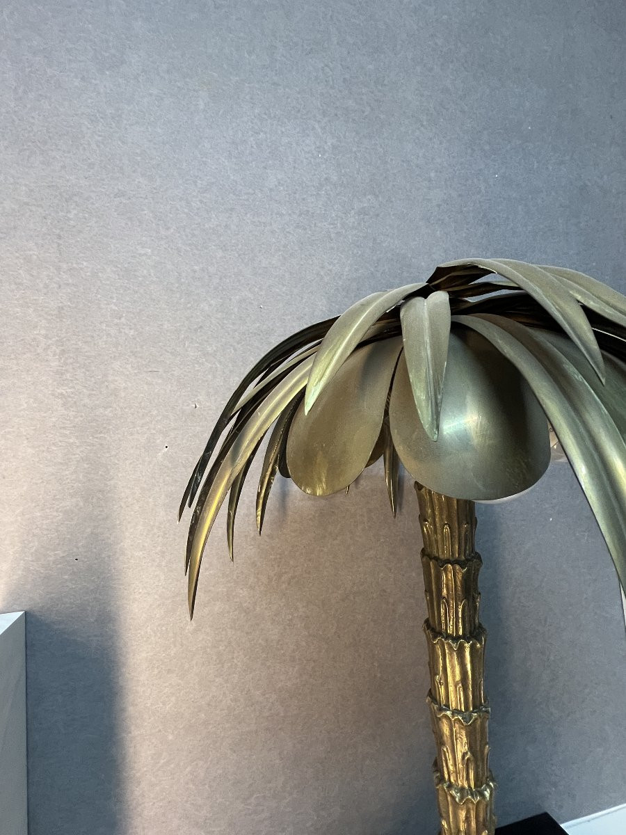 Palm Tree Lamp In The Style Of Maison Charles, Bronze And Brass, 20th Century Design-photo-6