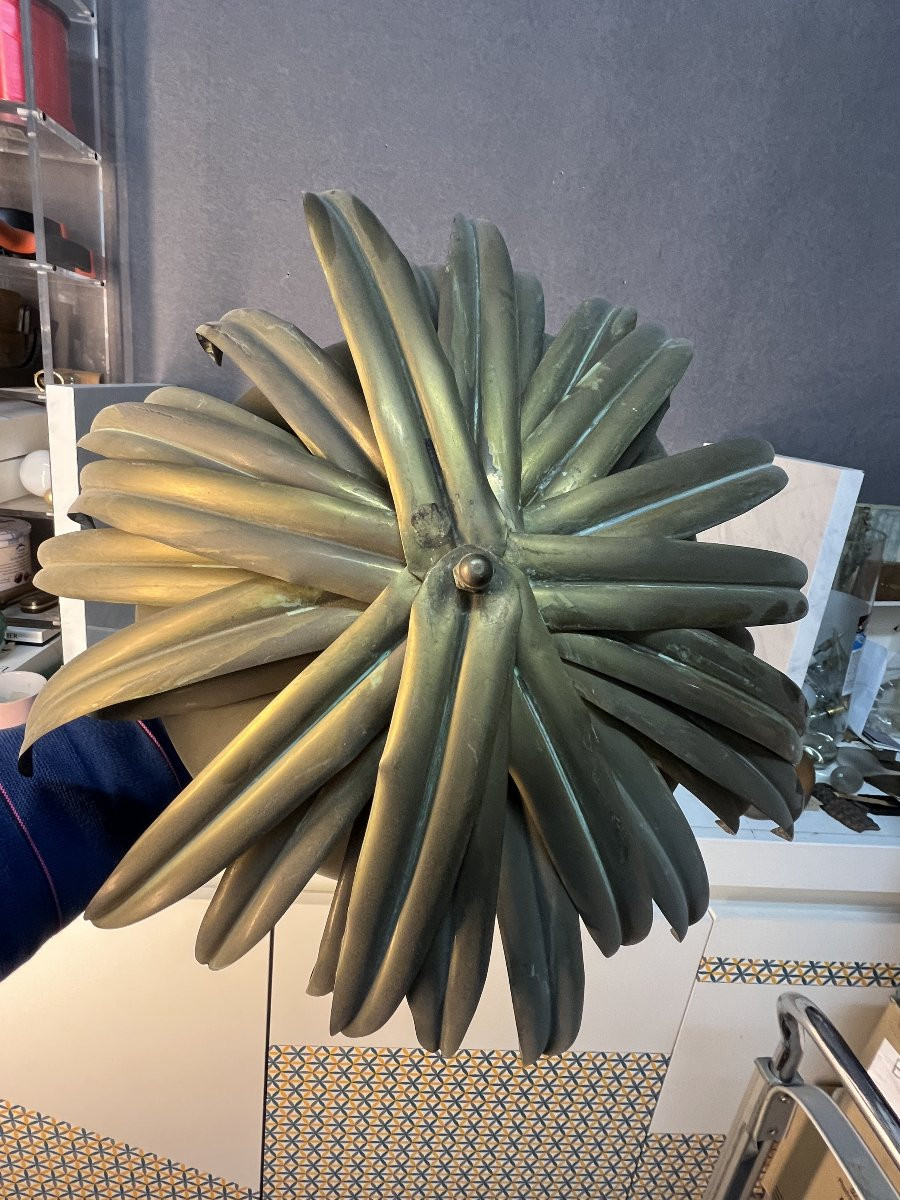 Palm Tree Lamp In The Style Of Maison Charles, Bronze And Brass, 20th Century Design-photo-7