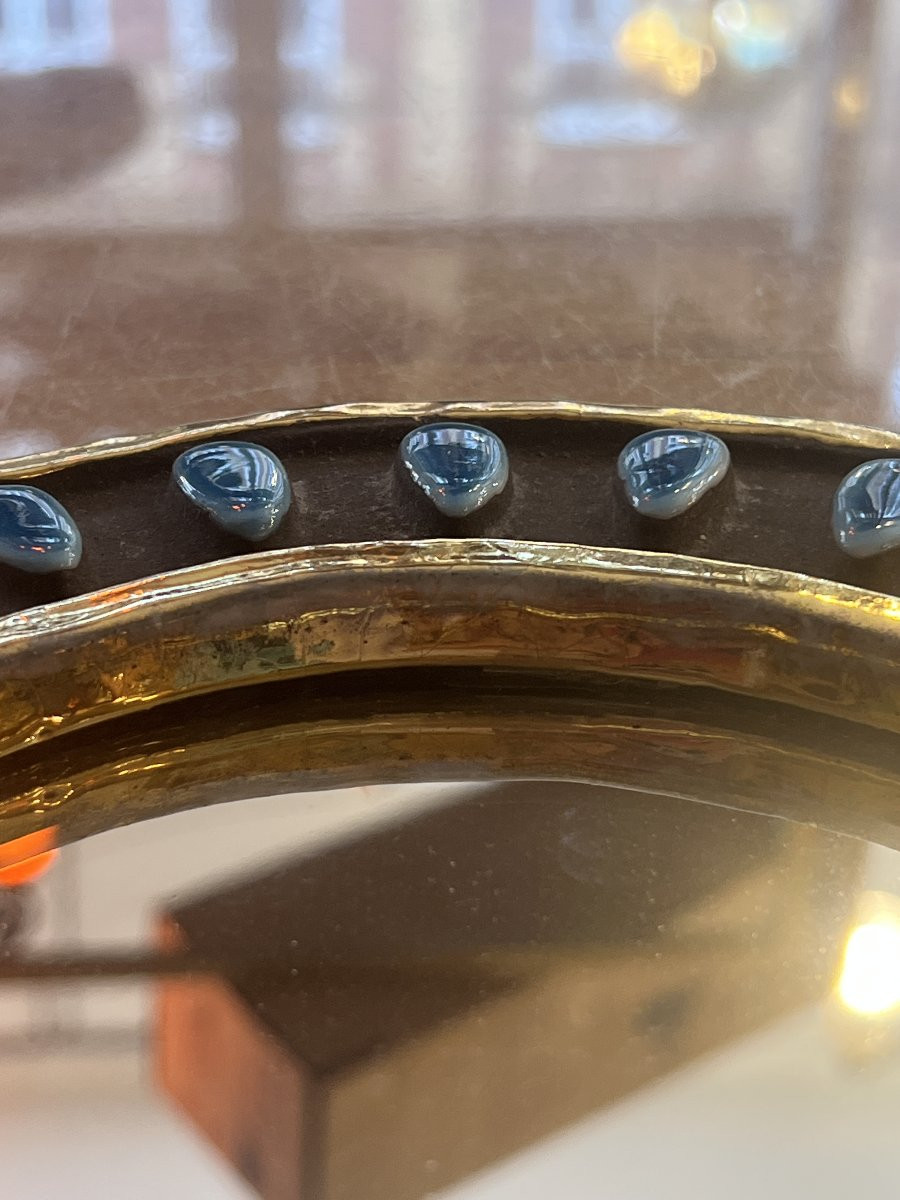 Miroir "Amande" en céramique dorée — Mithé Espelt (22,5 cm)-photo-6
