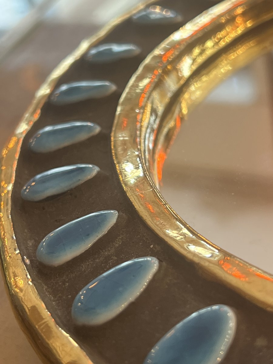 Miroir "Amande" en céramique dorée — Mithé Espelt (22,5 cm)-photo-7