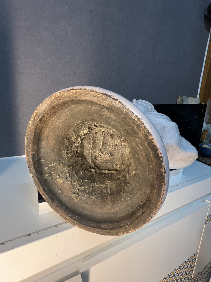 Large Sculpture Of A Woman In Enamelled Terracotta, Italian Neoclassical Style, Late 19th/20th Century-photo-8