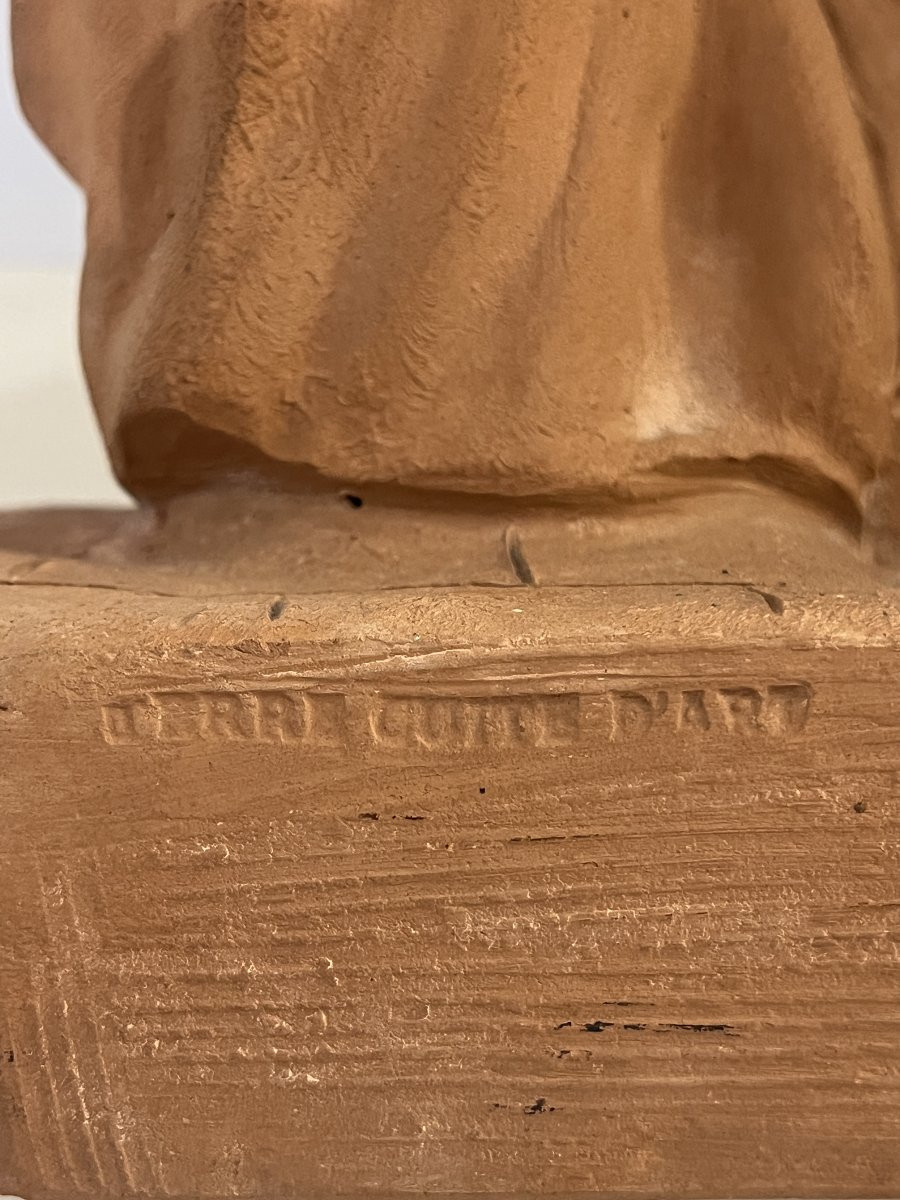 Terre cuite , "Jour de fête " ronde d'enfants signée de Rubens Capaldo ( 1908- 1997 )-photo-7