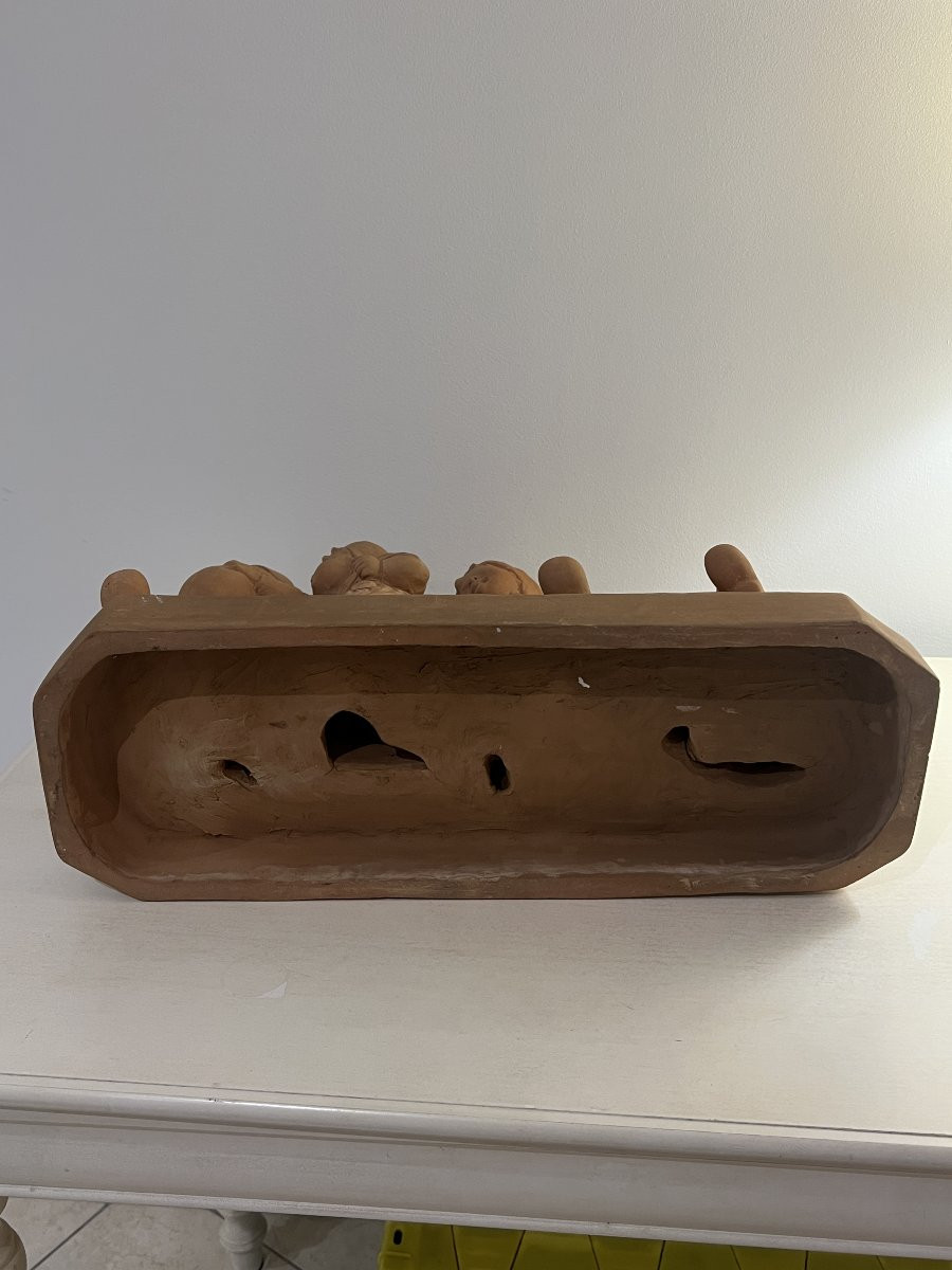 Terre cuite , "Jour de fête " ronde d'enfants signée de Rubens Capaldo ( 1908- 1997 )-photo-8