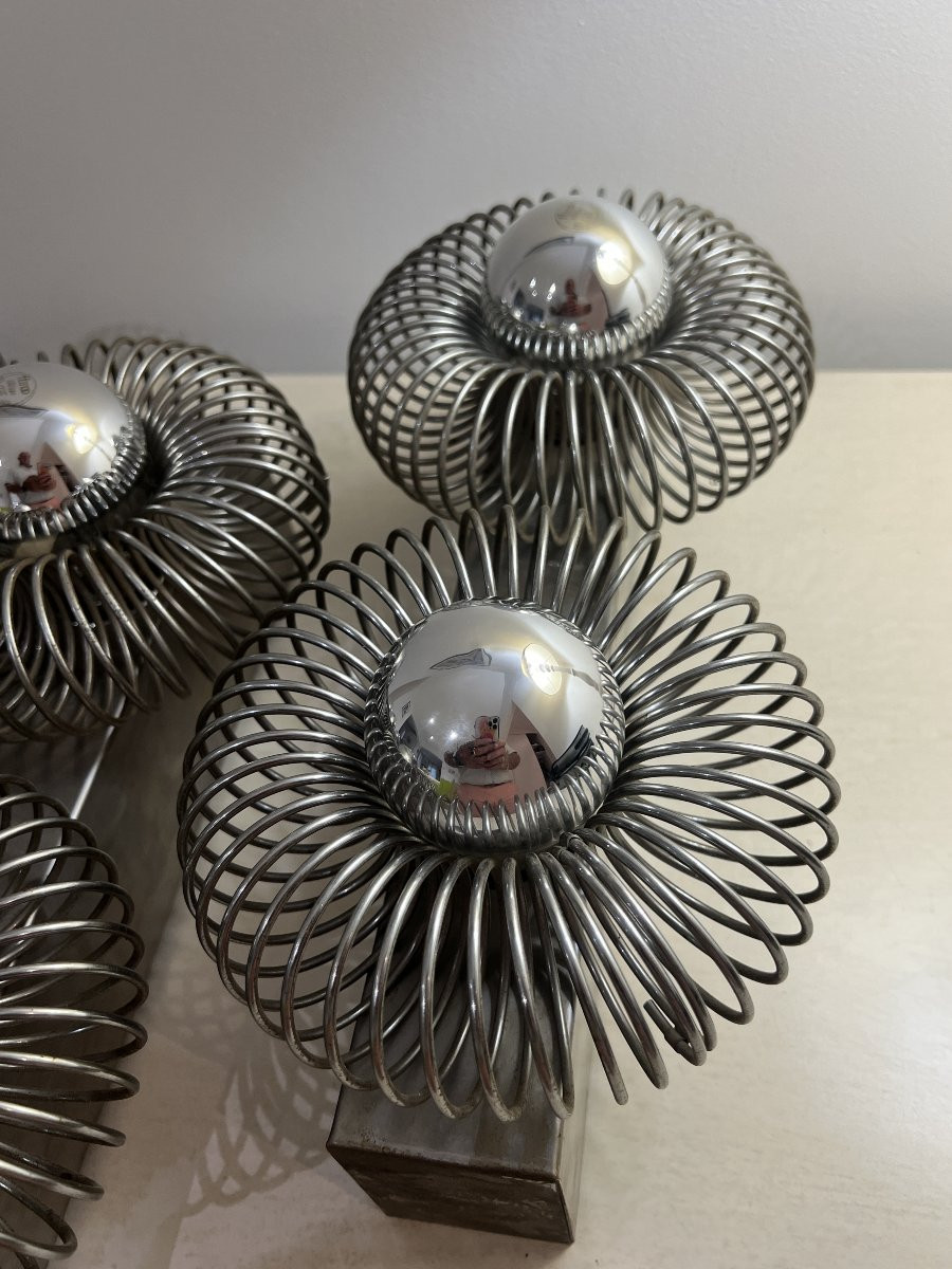 Ensemble de 5 appliques doubles à ressort de Andréa Lazzari vintage 1960-photo-2