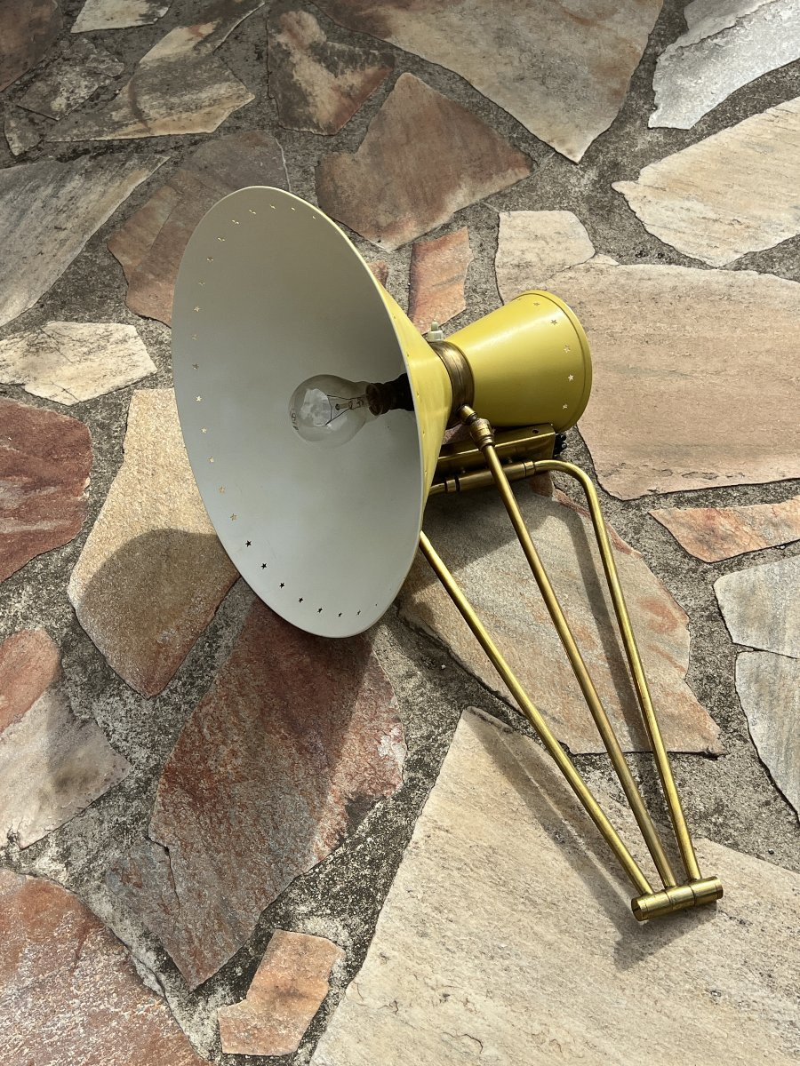 Applique potence Diabolo lunel jaune style René Mathieu Guariche tôle étoiles-photo-3