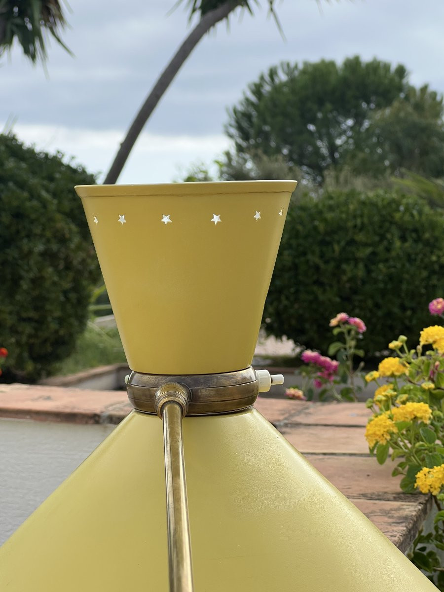 Applique potence Diabolo lunel jaune style René Mathieu Guariche tôle étoiles-photo-4