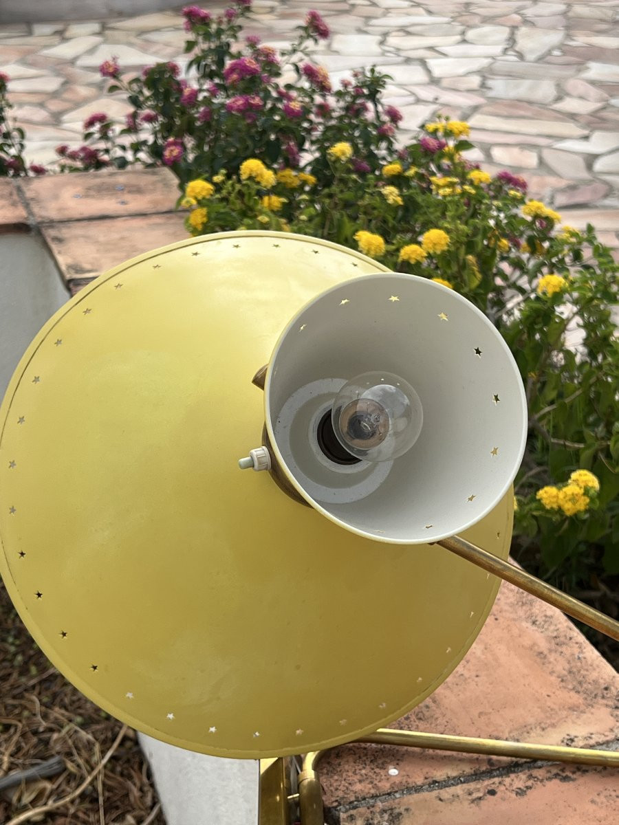 Applique potence Diabolo lunel jaune style René Mathieu Guariche tôle étoiles-photo-5