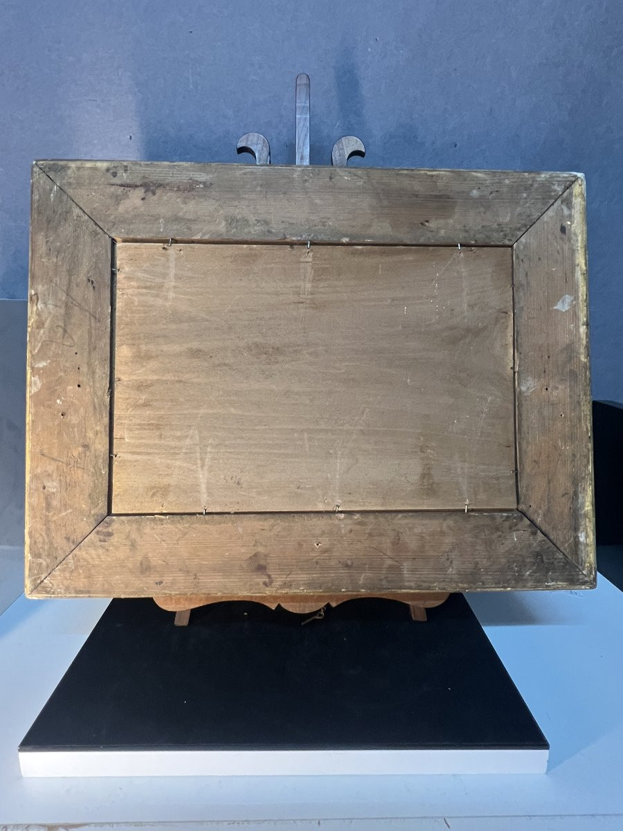 Eugène Galien-Laloue, signé sous le pseudo A. Languinais, huile sur panneau décor champêtre-photo-8