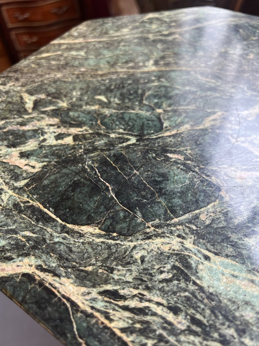 Grande colonne en marbre de portor et ornement en laiton doré, époque XIXe siècle-photo-7