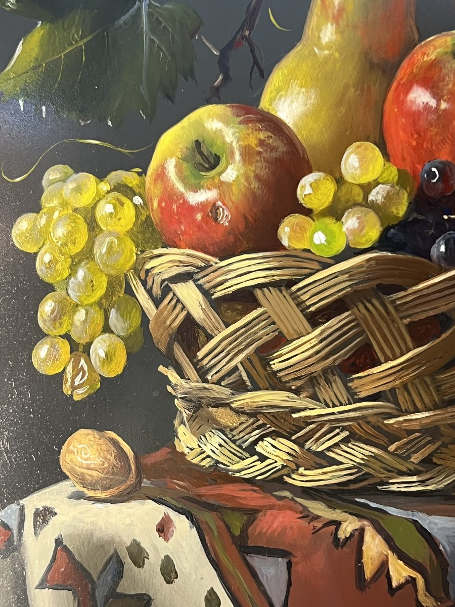 Pierre RASER " 1953 " peinture sur cuivre représentant une nature morte avec un vrai réalisme -photo-3