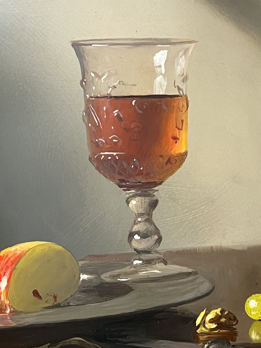 Pierre RASER " 1953 " peinture sur cuivre représentant une nature morte avec un vrai réalisme -photo-7