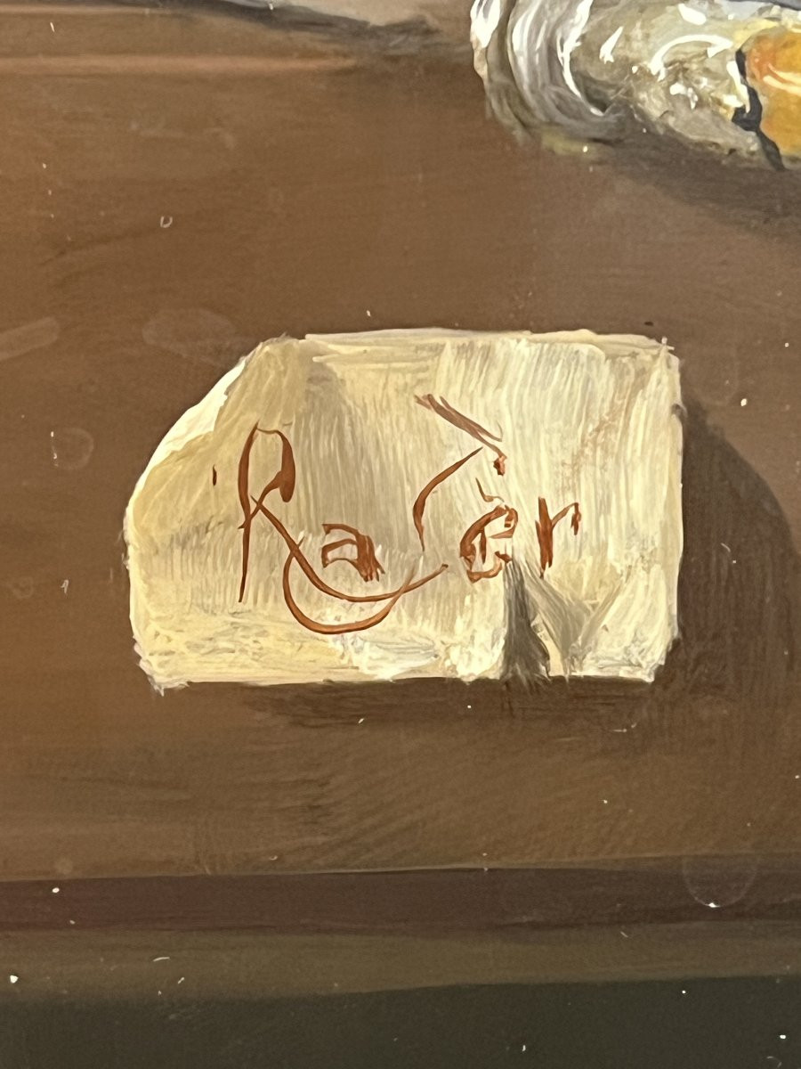 Pierre RASER " 1953 " peinture sur cuivre représentant une nature morte avec un vrai réalisme -photo-8