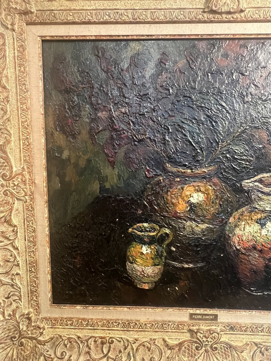 Grande Œuvre de Pierre Jean Dumont (1884-1936), nature morte et cadre Montparnasse  -photo-2