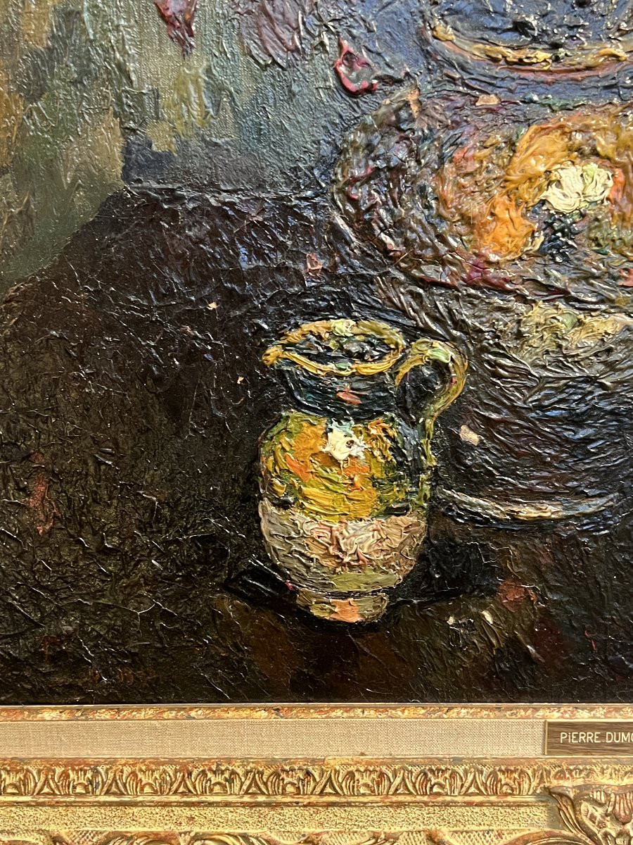 Grande Œuvre de Pierre Jean Dumont (1884-1936), nature morte et cadre Montparnasse  -photo-3