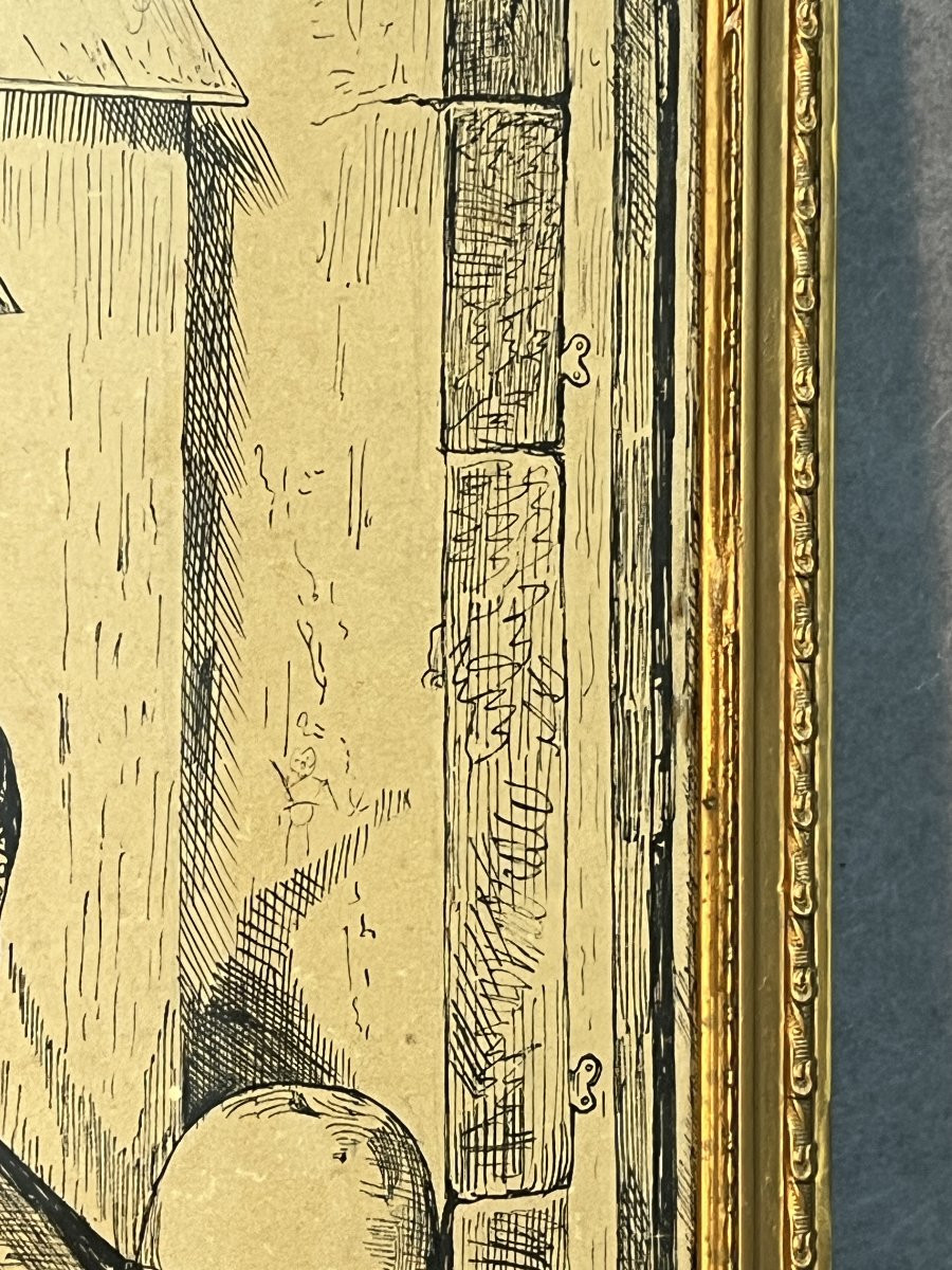 Nicolas-toussain Charlet, Drawing Of A Soldier In Brown Wash, Military Scene-photo-4