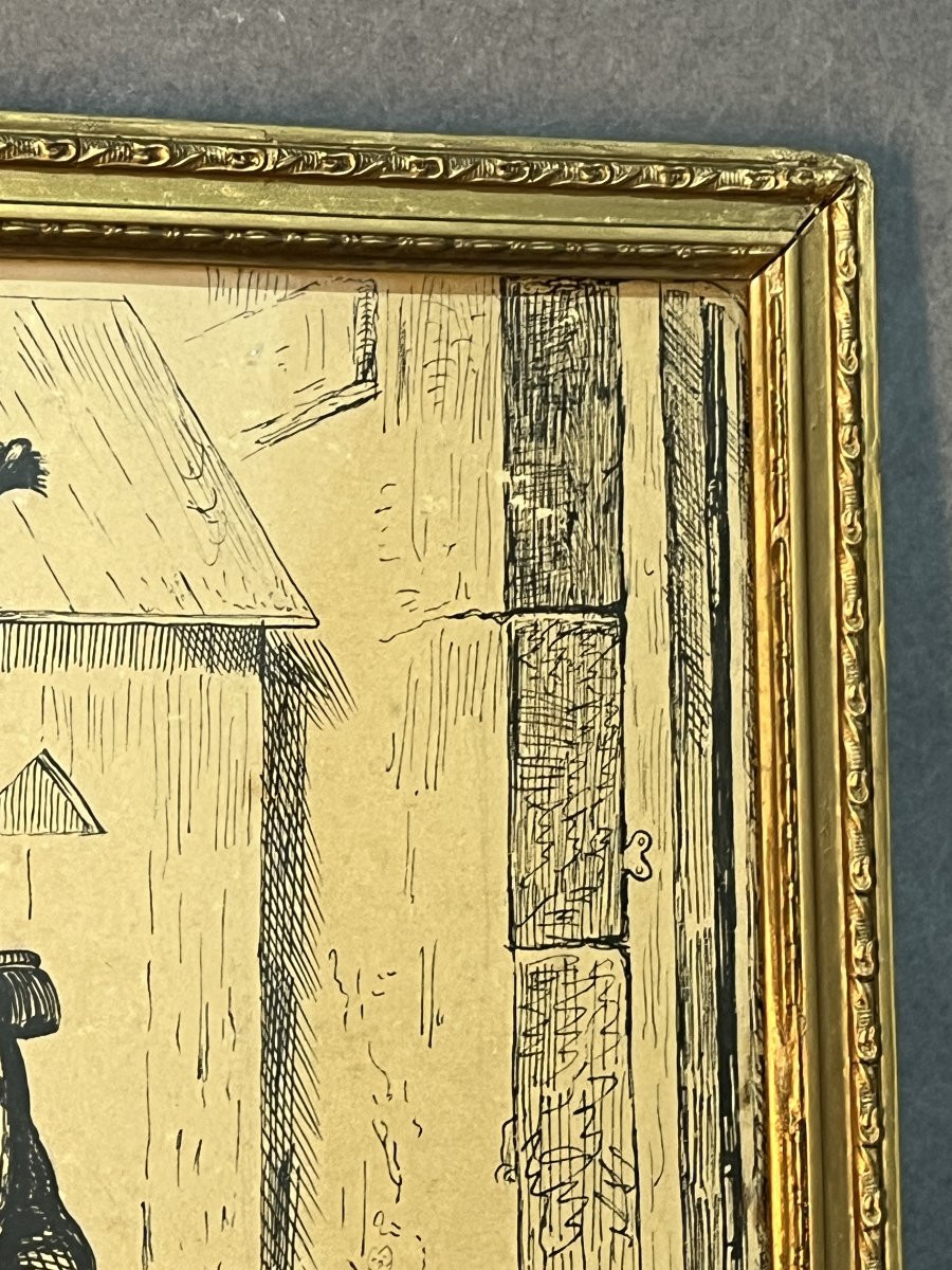 Nicolas-toussain Charlet, Drawing Of A Soldier In Brown Wash, Military Scene-photo-5