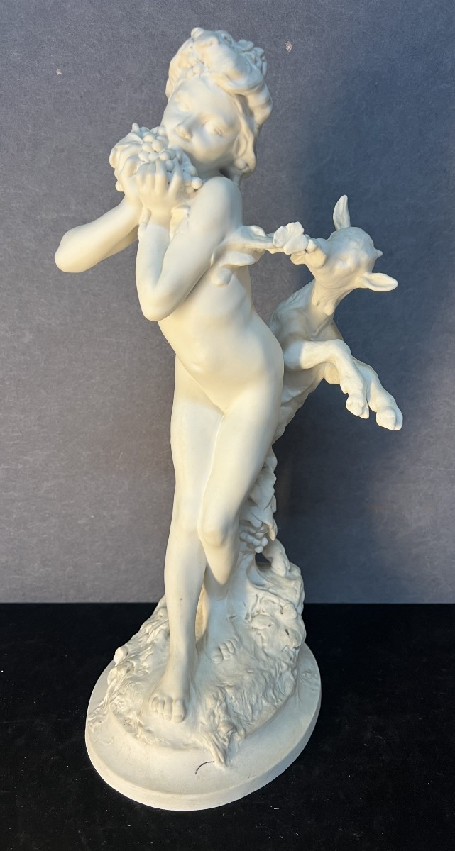 Raoul Larche (1860 - 1912), Sèvres Porcelain Biscuit Group "gourmandes"