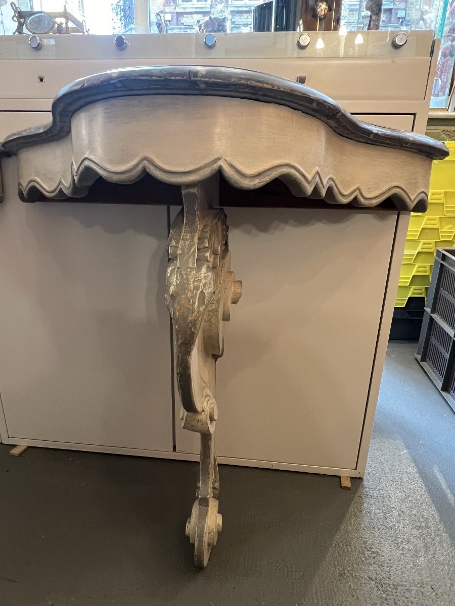 Pair Of Antique Carved Wooden Wall Brackets, Decorated With Scrolls, 20th Century-photo-2