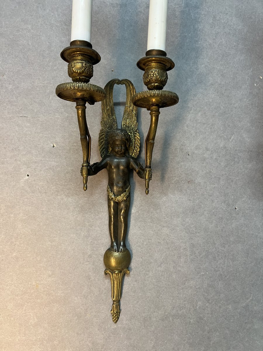 Pair Of First Empire Period Wall Sconces, A Refined Example Of Early 19th-century French Art -photo-2