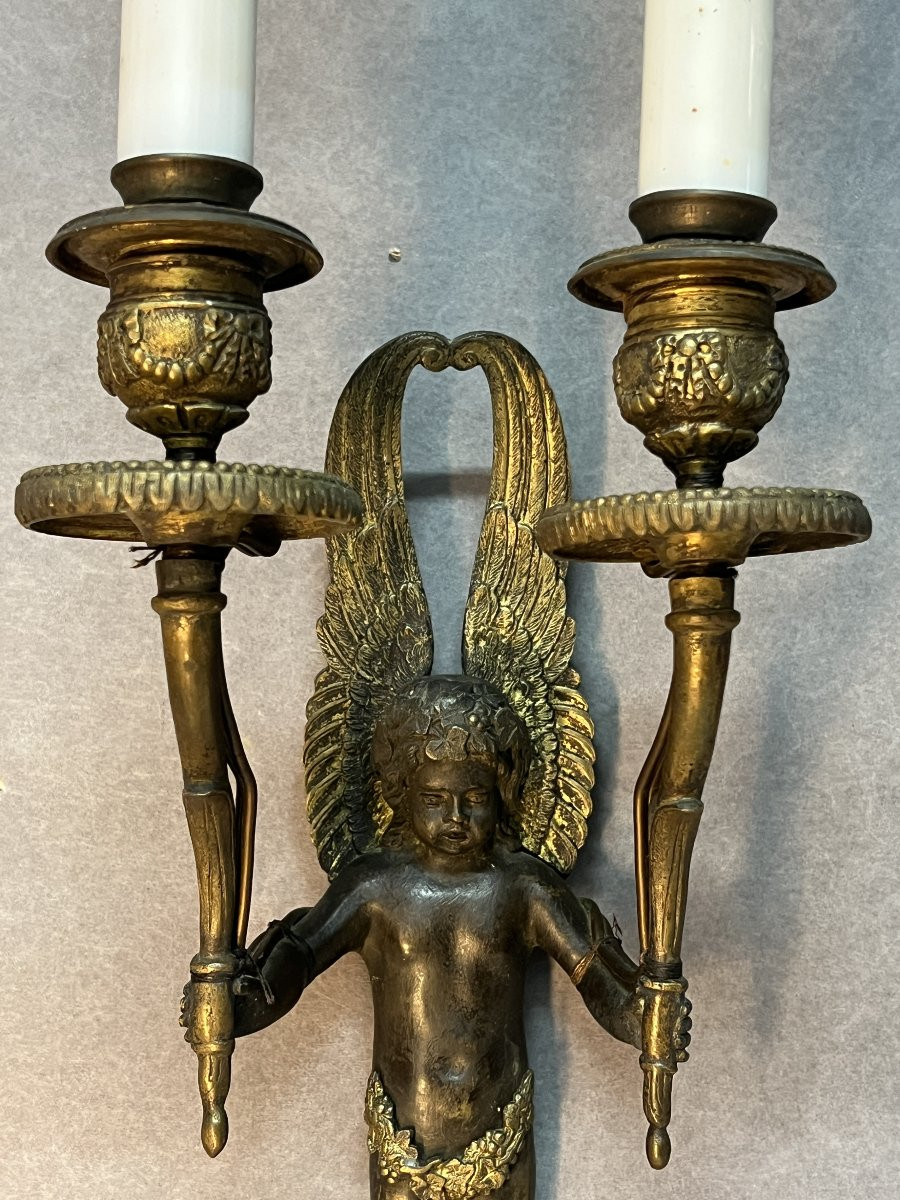 Pair Of First Empire Period Wall Sconces, A Refined Example Of Early 19th-century French Art -photo-3