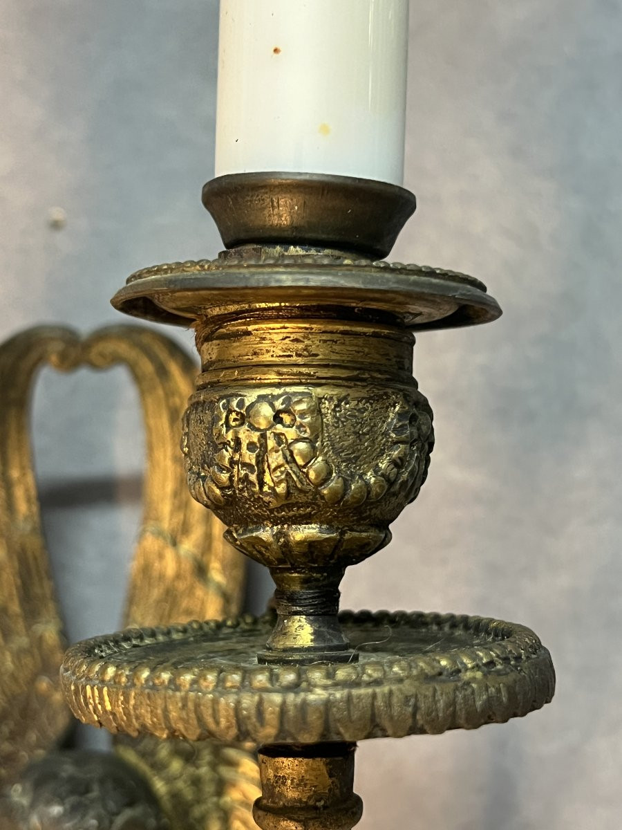 Pair Of First Empire Period Wall Sconces, A Refined Example Of Early 19th-century French Art -photo-2