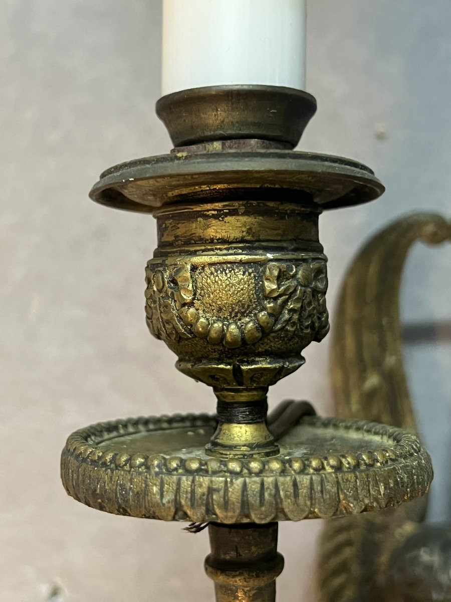 Pair Of First Empire Period Wall Sconces, A Refined Example Of Early 19th-century French Art -photo-3